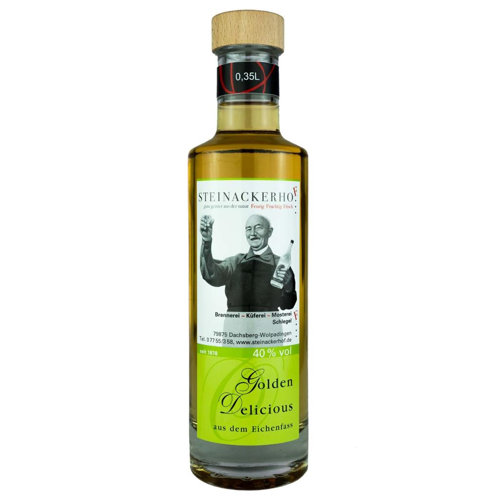 Golden Delicious Schnaps 40% Alkohol Brennerei Steinackerhof 0,35L 0,5L 1L hausgemachter Schnaps aus dem Eichenfass