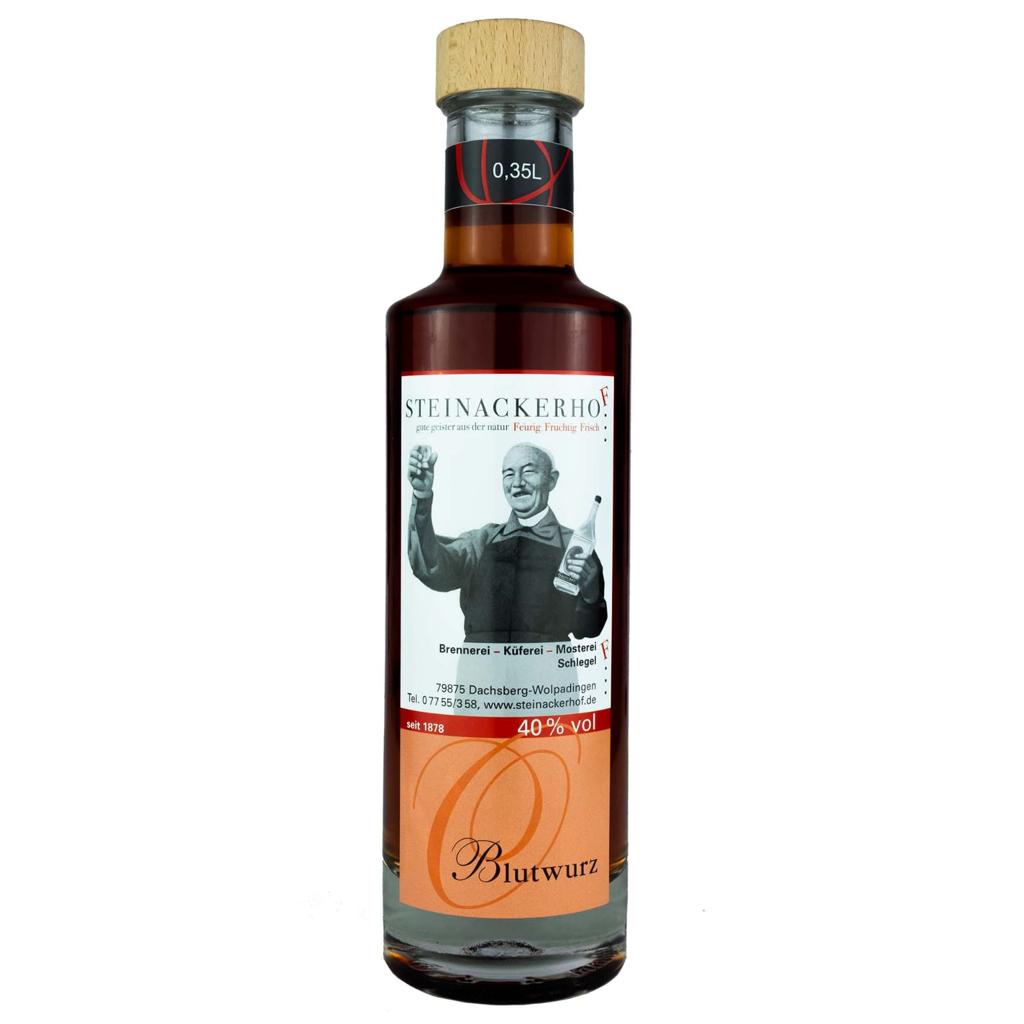 Blutwurz Schnaps 40% Alkohol Brennerei Steinackerhof 0,35L 0,5L 1L hausgemachter Schnaps